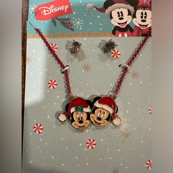 Disney Kids Mickey Mouse Necklace And Earrings Set NWT 3+ Years - Picture 3 of 3